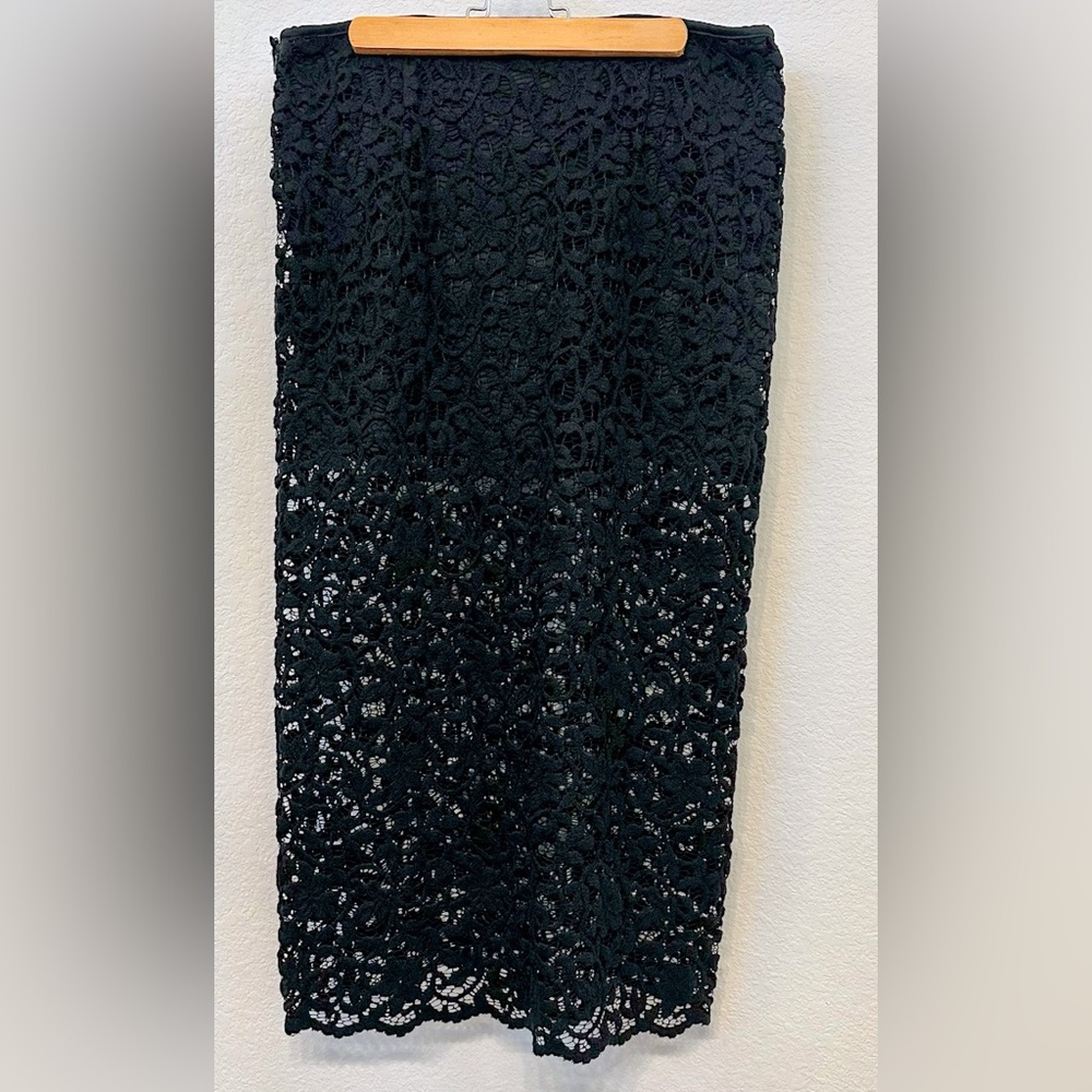 Future Collective Black Lace Midi Skirt Medium Holiday Date Night Gothic